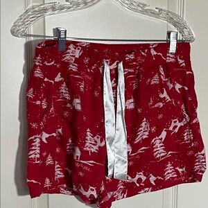Hollister Red Pajama Shorts with White Accents